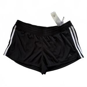 Adidas Women's Pacer 3 Woven Shorts Aeroready, L Black with White Stripes